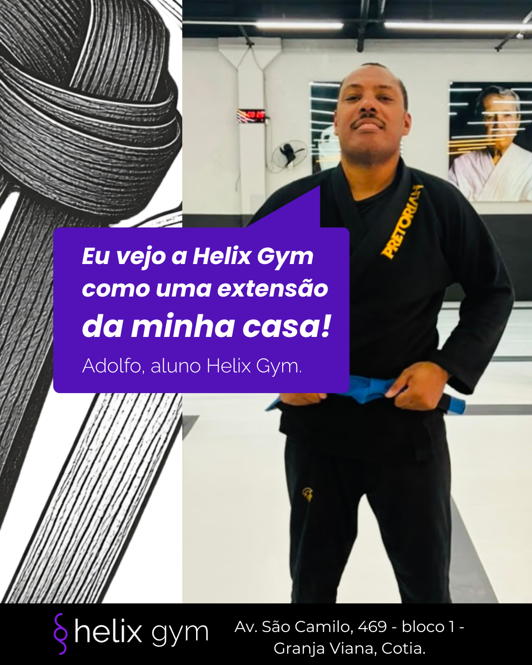 Depoimento de Adolfo, aluno da Helix Gym